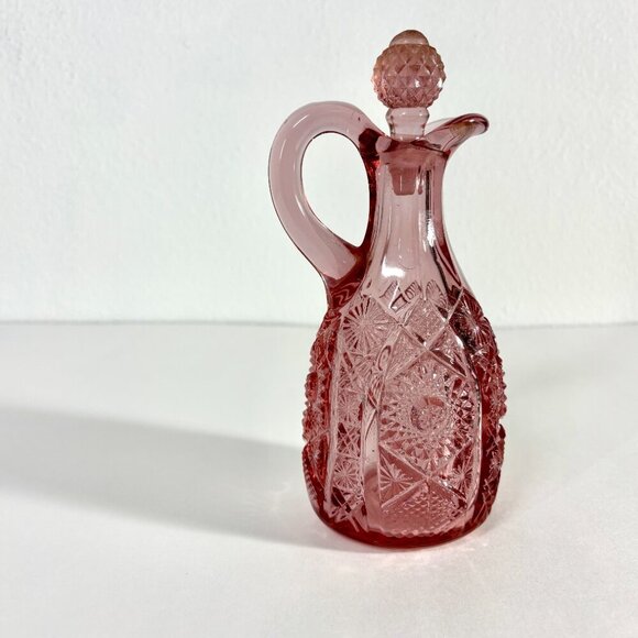 Vintage Pink Imperial Glass Cruet & Perfume Bottle | 1940-50s - Picture 4 of 4